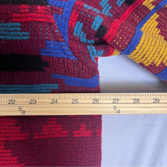 Vintage Wool Sweater Coat Aztec Southwestern Womens XL Woven Blanket Western - Picture 7 of 7